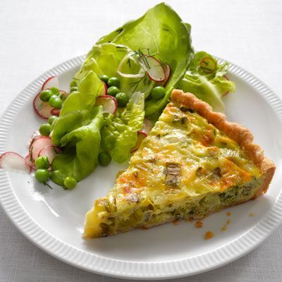 Pot Pie Pizza, Creamy Leeks, Gruyere Quiche, Classic Quiche, Dinners Under 500 Calories, Savoury Slice, Delicious Quiche, Meals Under 500 Calories, 500 Calorie Meals