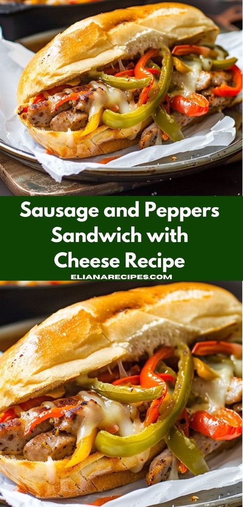 Need dinner ideas easy to prepare? This Sausage and Peppers Sandwich with Cheese recipe is your answer. Combining sausage recipes, peppers, and cheese, it’s a delicious sandwich idea perfect for dinner for two. Recipes Peppers, Onion Sandwich Recipe, Sausage Sandwich Recipes, Sausage And Peppers Sandwich, Onion Sandwich, Italian Sausage Sandwich, Sausage Peppers And Onions, Sauteed Peppers And Onions, Pepper Sandwich