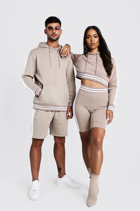 Workout Couple, Lounge Outfits, Cycling Short, Hoodie White, Matching Couple Outfits, Fit Couples, Crop Hoodie, Sports Pants, Tracksuit Women