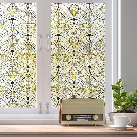 Amazon.com: Add.Heres 3D Stained Glass Window Film, Decorative Window Privacy Film for Bathroom,Front Door,Home, Sun Blocking Heat Control,Static Cling, Golden Ironwork 23.6inch x 35.4inch : Home & Kitchen Peel And Stick Window Film, Equestrian Library, Design Esthetic, Accent Window, Nola Style, Glass Window Decals, Window Privacy Film, Stained Glass Window Film, Decorative Window Film