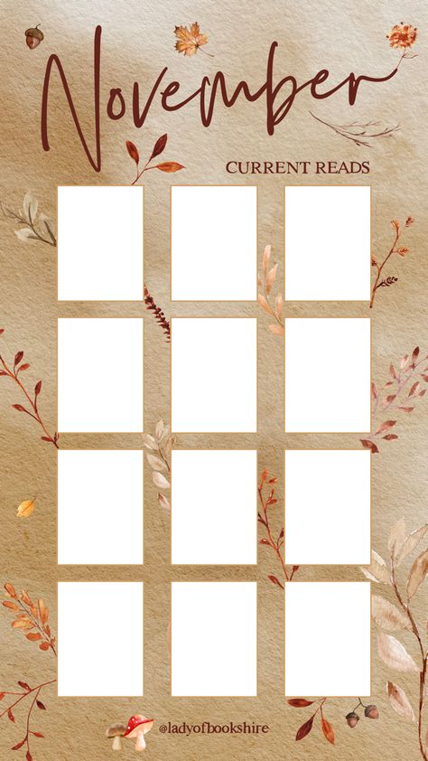 November Reading Template, November Reads Template, November Tracker, November Reads, Reading Tracker Template, Book Logs, Bookish Templates, Read Template, November Reading