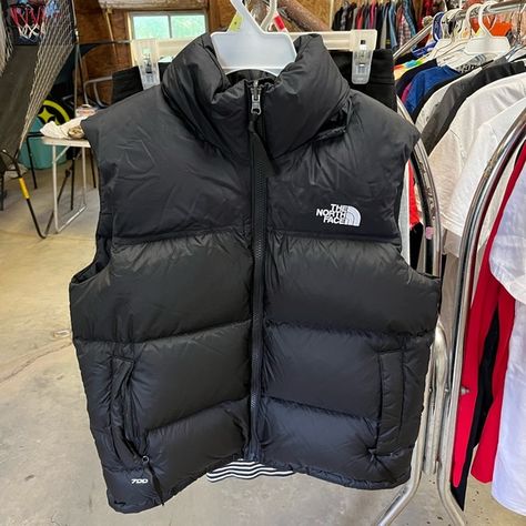 Black NorthFace Vest Black Northface Vest, Game 3, Puffer Vest, Anton, Puffer Jacket, North Face, The North Face, Winter Outfits, Puffer