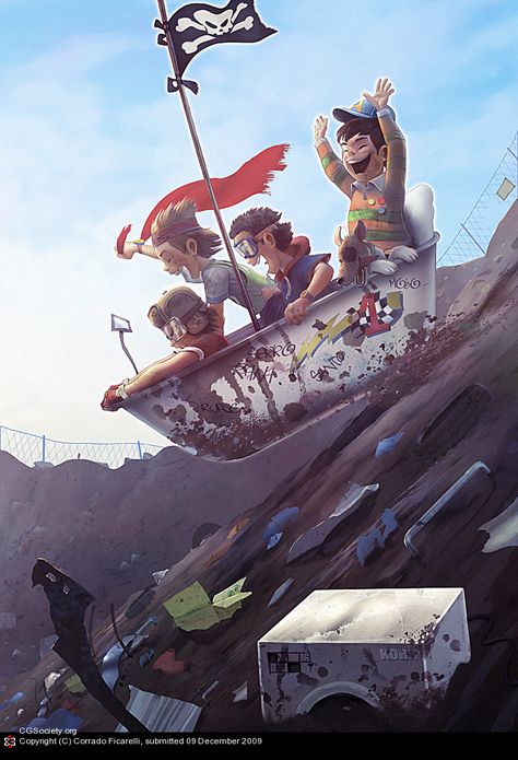 the downhill racers by Corrado Ficarelli | 2D | CGSociety Wow Art, 2d Art, Cartoon Character Design, Children's Book Illustration, Image Hd, 3d Animation, Animation Art, Some People, Character Illustration