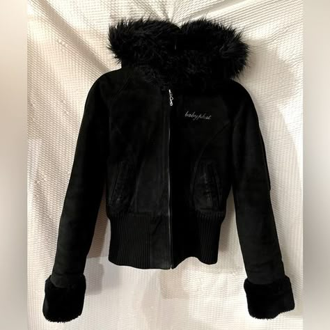 Baby Phat Suade Faux fur Stylish Coat Baby Phat Jacket, 2000 Outfits, 00s Fashion, Toledo Ohio, Stylish Coat, 2000s Fashion Outfits, Baby Phat, Line Jackets, 2000s Fashion