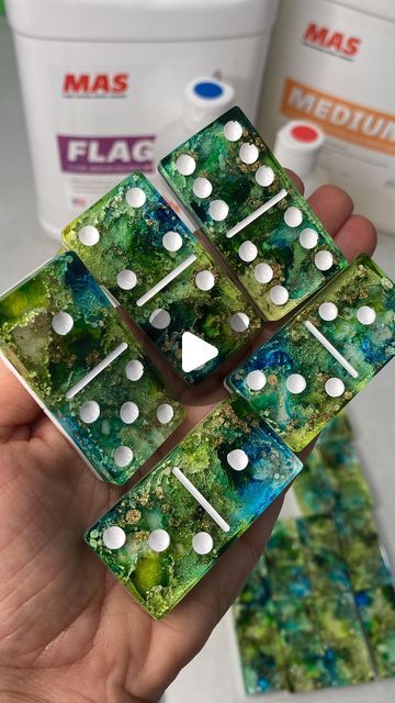 Annie Morcos on Instagram: "🌍 🫶🏽 Mother Earth Resin Dominos: game nights will never be any more beautiful! I LOVE how these turned out! What color combo do you want to see next? SHOP: Link in bio.

🩵 RESIN: @masepoxies 👉🏽 “AnniesArt”
🎨 INK: @jacquardproducts" How To Make Resin Dominoes, Diy Resin Dominoes, Resin Dominoes Diy, Dominos Resin, Resin Dominoes Ideas, Diy Dominoes, Resin Dominos, Dominos Game, Domino Crafts