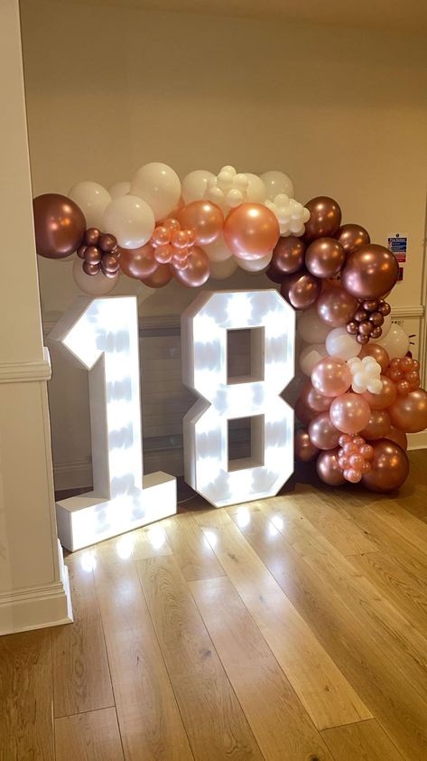 Big Letters Decoration, Numbers Meaning, Veuve Cliquot, 18th Birthday Decorations, Birthday Lights, 50th Birthday Decorations, 21st Birthday Decorations, Backdrop Birthday, Birthday Event