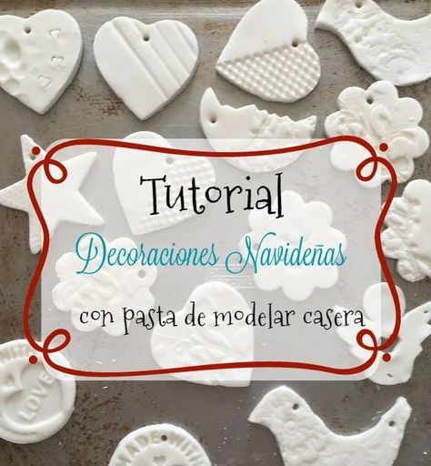 Tutorial: decoraciones navideñas con pasta de modelar casera Pinterest Christmas Crafts, Pasta Ideas, Scandinavian Christmas Trees, Diy Frühling, Clay Christmas Decorations, Homemade Playdough, Xmas Deco, Manualidades Diy, Tell Your Story