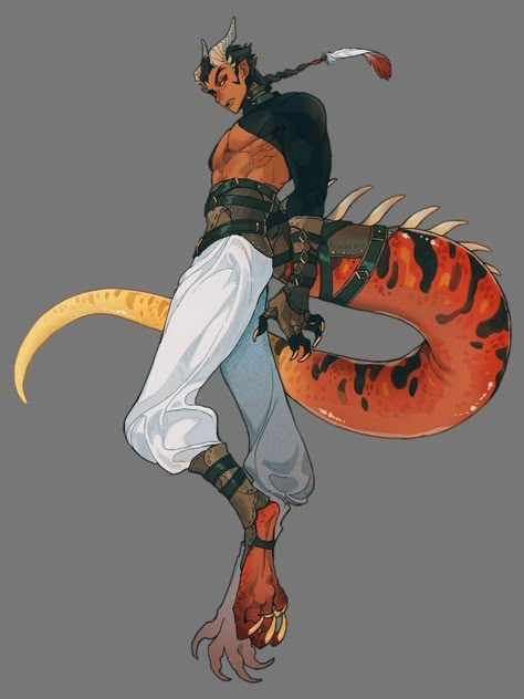 Half Dragon Half Human Male, Half Dragon Character Design, Half Snake Half Human, Dragon Person Character Design, Half Human Half Animal Character Design, Half Animal Half Human, Dragon Person, Heavenly Sky, Monster Men