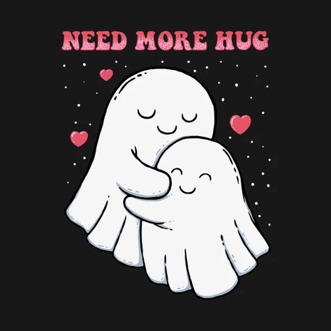 Ghost Hug, Two Ghosts, Ghost Cartoon, Trendy Halloween Costumes, Pretty Landscapes, Trendy Halloween, Ghost Halloween, April 19, Cartoon T Shirts