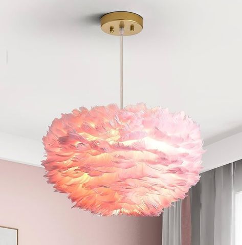 Maxax Nordic Feather Chandeliers, 3 Lights Modern Romantic Ceiling Haning Lamp, Pink Creative Art Feather Shade Chandelier, for Girls Room, Bedroom, Living Room, Dining Room, 17.7 inch - Amazon.com Kids Chandelier Bedroom, Preppy Chandelier, Girls Room Light Fixture, Girls Chandelier Bedroom, Chandelier Girls Bedroom, Haning Lamp, Chandelier For Girls Room, Bedroom Light Ceiling, Girls Chandelier