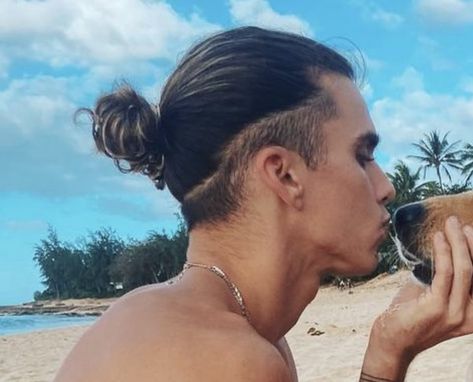 Mens Long Hair Undercut, Man Bun Haircut, Long Hair Shaved Sides, Man Ponytail, Taper Fade Short Hair, Man Bun Hairstyles, Surfer Hair, Undercut Long Hair, Guy Haircuts Long