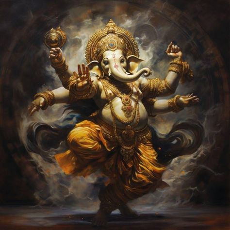 Dancing Ganesha Wallpapers, Lord Ganesh Illustration, Dancing Ganesha Painting, Ganesh Photography, Lord Ganesha Art, Ganesha Dancing, Ganpati Painting, Ganesha Wallpaper, Ganesha Art Illustration