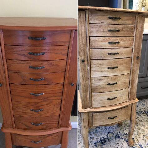 Jewelry Armoire Redo, Jewelry Dresser Makeover, Chalk Paint Jewelry Armoire, Refurbished Jewelry Armoire, Stand Up Jewelry Box Makeover, Standing Jewelry Armoire Makeover, Refinished Jewelry Armoire, Tall Jewelry Box Makeover, Jewelry Chest Makeover