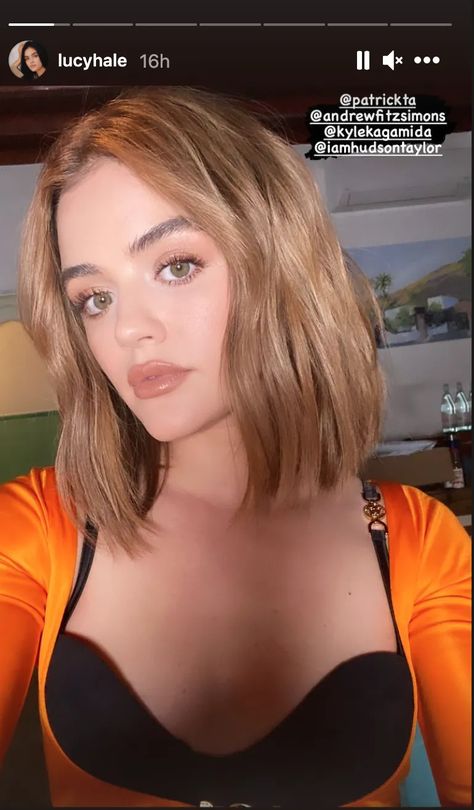 Kristin Ess Dishes on Lucy Hale's New Golden Blonde Hair Color — See Photos | Allure Lucy Hale Hair Color, Lucy Hale Blonde, Lucy Hale Hair, Chocolate Brunette, Golden Blonde Hair Color, Lucy Hale Style, Kristin Ess, Golden Blonde Hair, Chou Tzuyu