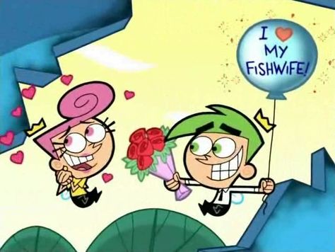 I <3 MY FISHWIFE Poof Fairly Odd Parents, Cartoon Aesthetic Fairly Odd Parents, Wanda Fairly Odd Parents, Fairly Oddparents New Wish, Cosmo Fairly Odd Parents, Nickelodeon Nostalgia, Dexters Lab, Fairy Oddparents, Cartoon Pop