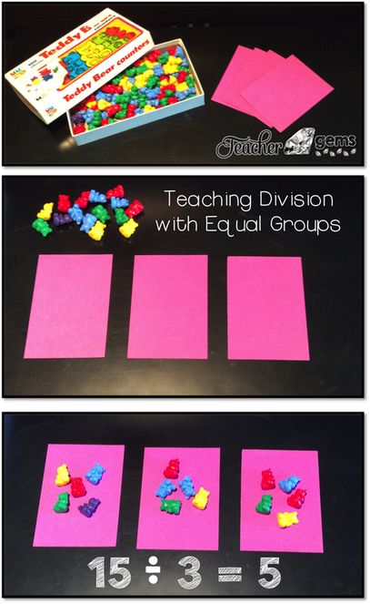 Strategy for teaching division along with more helpful tips for teachers! Sharing Activities, Teaching Division, Teaching Multiplication, How To Simplify, Math Division, Math Operations, Math Groups, Math Multiplication, Math Strategies