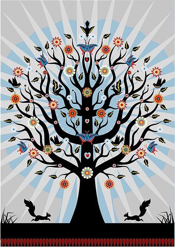 Print | Flickr - Photo Sharing! Time Illustration, Tree Of Life Art, Theme Nature, Tree Quilt, Expressive Art, The Tree Of Life, Watercolor Texture, Beautiful Tree, Tree Art