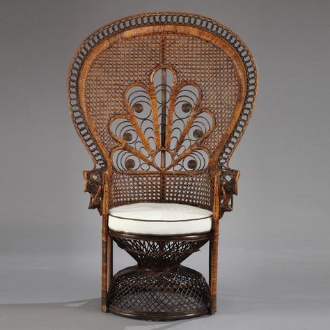 Peacock Armchair, White Wicker Chair, Wicker Peacock Chair, Vintage Dining Set, British Colonial Decor, Wicker Armchair, Vintage Peacock, Peacock Chair, Rattan Armchair