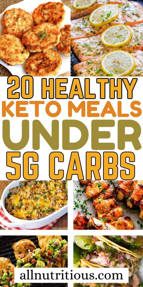 Looking for low-carb meals that won’t break your keto diet? These under 5g carb keto recipes are perfect for keeping your carbs in check while enjoying delicious, satisfying dishes. Whether you’re trying to lose weight or maintain your keto lifestyle, these low carb recipes support your goals and keep you feeling full. Meals For Keto Diet, Keto Flex 12/3 Recipes, Keto Meals For Work, Low Carb Recipes For 1 Person, Keto Healthy Dinner, Low Calorie Low Carb Dinner Recipes, Low Fat Low Carb Recipes Losing Weight, Low Carb Meals For Pregnant Women, O Carb Meals