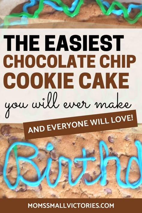 Chocolate Chip Cake Cookies Recipes, 2 Layer Cookie Cake, Chocolate Chip Cookie Cake Decorated, Chocolate Chip Big Cookie, Easy Chocolate Chip Cookie Cake, Chocolate Chip Cookies Cake, Choc Chip Cookie Cake, Chocolate Chip Cookie Cake Recipe Easy, Chocolate Chip Cookie Cake Birthday