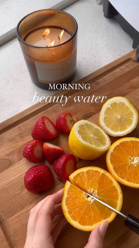 drink this BEAUTY WATER every morning 🍓🍊🥥🍋💦 follow HealthyGirl Kitchen for more healthy recipes! | HealthyGirl Kitchen | HealthyGirl Kitchen · Original audio | Reels Coconut Water Smoothie, Strawberry Drinks, Coconut Drinks, Lemon Drink, Beauty Water, Morning Drinks, Easy Food Art, Health Dinner Recipes, Fruit Smoothie Recipes