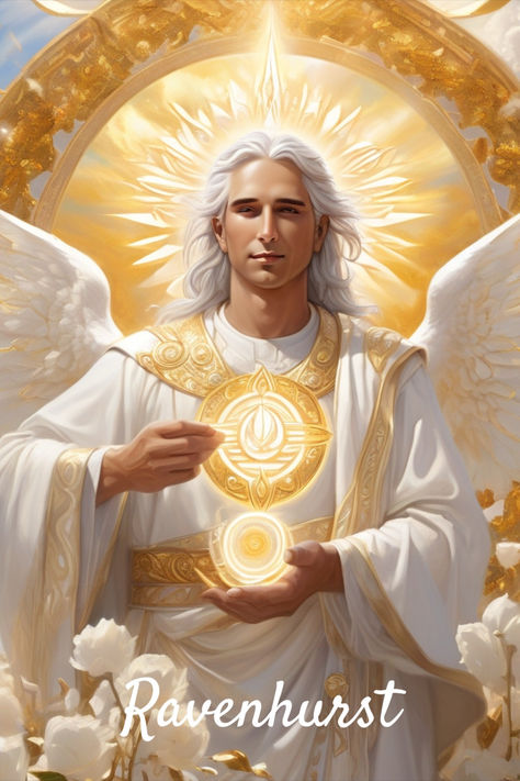 This image can earn you good profits if used to create a print on demand product such as wall art, mouse pad, throw rug and much more. If you like my art please save and follow me. Or maybe buy me a coffee. buymeacoffee.com/cloverwolfu Archangel Zadkiel, Male Angels, Archangel Uriel, Male Angel, Angel Gabriel, Angel Guide, Stained Glass Angel, Jesus Christ Artwork, Heaven Art