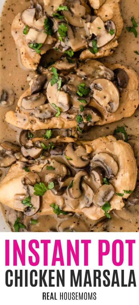 Instant Pot Chicken Marsala, Recipes Instapot, Instant Pot Chicken Recipes, Chicken Mushroom Recipes, Marsala Chicken Recipes, Pot Recipes Easy, Pressure Cooker Chicken, Creamy Mushroom Sauce, Instant Pot Meals