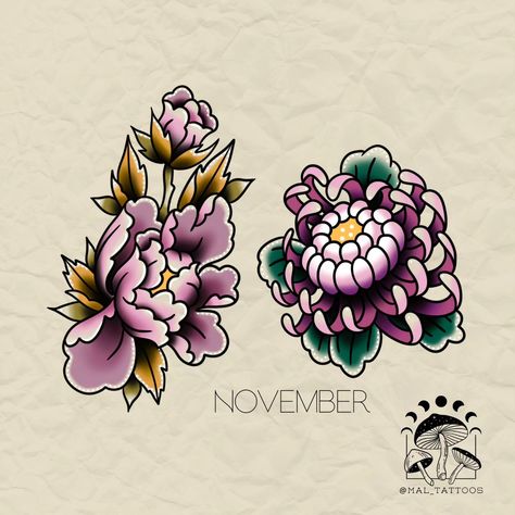 🌼🌸 BIRTH FLOWER FLASH DESIGNS 🌸🌼 Hey folks! Mallory here, bringing back some of your favorite birth flower traditional tattoo flash designs! 🌺💐 Ever wanted to carry around a piece of nature without the pesky watering? Now’s your chance! For just $50 to book, you can have a gorgeous flower that’ll never wilt (unless you forget sunscreen 😅). These beauties are repeatable, so bring your friends, your mom, or anyone who loves a good floral tattoo! 🌻 DM to book and let’s get you inked up with s... Veterans Day Tattoo Flash, Tattoo Flowers Traditional, Soft Color Tattoo, Traditional Birth Flower Tattoo, Flower Tattoo Styles, Tattoo Flowers Color, Flower Tattoos With Color, Traditional Flower Tattoo Design, Flower Traditional Tattoo