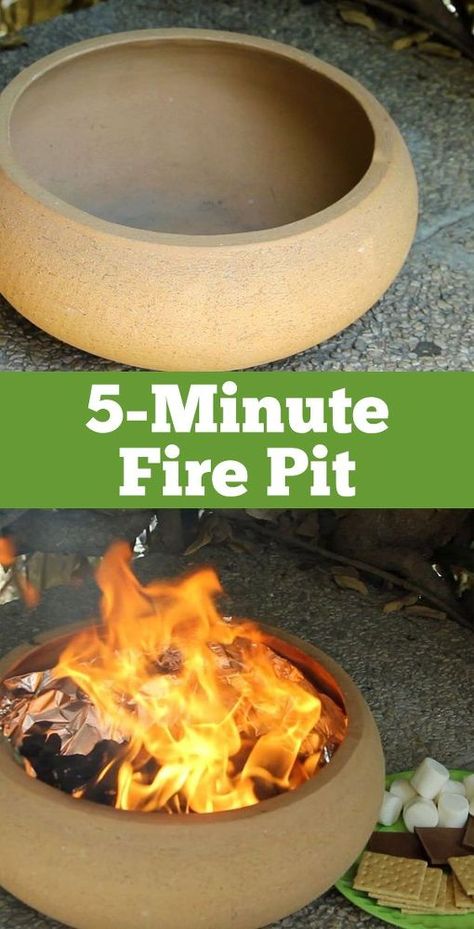 f you're looking for fire pit ideas, this DIY outdoor fire pit is the easiest project imaginable. Your family is going to love this instant backyard addition. Fire pits add such a nice ambiance and create Diy Fire Pit Ideas, Portable Fire Pit, Backyard Fire Pit, Portable Fire Pits, Diy Wall Shelves, Diy Fire Pit, Backyard Fire, Fire Bowls, Fire Pit Backyard