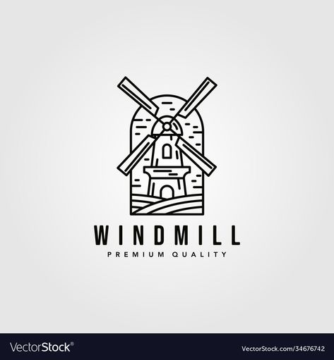 Windmill Logo, Windmill Drawing, Cute Shirt Sayings, Farmhouse Logo, Eco Logo Design, Art Logos, Eco Logo, Windmill Design, Gin Fizz