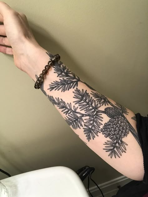 Pine Needle Tattoo, Pine Cone Tattoo, Cone Tattoo, Maine Tattoo, Pine Tattoo, Earthy Tattoos, Needle Tattoo, Autumn Tattoo, Pieces Tattoo