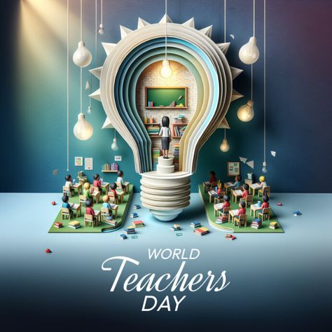 Happy Teachers Day Template, Teachers Day Template, Teacher Day Design, Happy Teacher Day, World Teacher Day, Day Template, Linkedin Background Image, Happy Teacher, Teacher Day