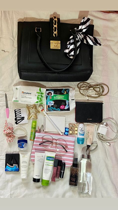 What’s in my Bag: Facial wipes ,Sanitary pads, Nail filer ,Wallet, Earphones ,Scrunchie ,Tic tak clips ,Notepad and pen ,Mouth fresher ,Medicines, Hand sanitizer, Hand cream,Bodymist ,Sunscreen ,Moisturiser ,Lipgloss and lipstick ,Vaseline ,Makeup pouch ,Charger, Chewing gum ,Safety pins, Water bottle, Roll on deodorant ,Claw clip ,Anti glare glasses Vaseline Makeup, Notepad And Pen, Anti Glare Glasses, Roll On Deodorant, Essential Pouch, Padded Pouch, Inside My Bag, Facial Wipes, Handbag Essentials