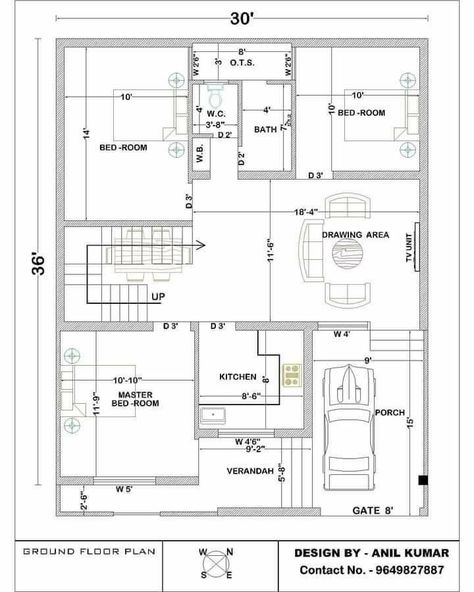 20x30 House Plans, Square House Plans, House Plan Design, 20x40 House Plans, 30x40 House Plans, Duplex Floor Plans, 2bhk House Plan, Bungalow Floor Plans, Indian House Plans