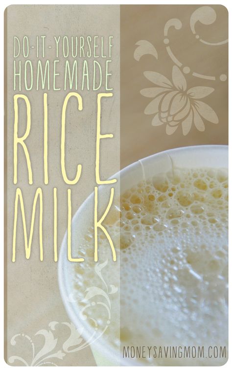 Did you know you can make your own homemade rice milk? It's SO easy to do -- and so much cheaper than buying it at the store! You've got to try this simple recipe! How To Make Rice Milk Recipes, Homemade Rice Milk, How To Make Rice Milk, Dry Milk Substitute, Diy Rice Milk, Non Dairy Milk Alternatives, How To Make Soy Milk At Home, Mom Milk, Homemade Milk