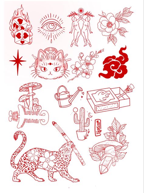 Tattoo designs Red Flash Tattoo, Russian Tattoo Traditional, Red Traditional Tattoo, Christmas Flash Tattoo, Red Tattoo Sleeve, Russian Tattoo Ideas, Dainty Tats, Black And Red Tattoo, Indian Tattoos