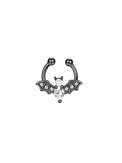 1Pc 16G Halloween Bat Faux Septum Ring for Women Men, Stainless Steel Fake Septum Piercing Jewelry Non-Pierced Fake Nose Ring Clip On Nose Ring HoopI discovered amazing products on SHEIN.com, come check them out! Septum Piercing Hoop, Fake Septum Piercing, Clip On Nose Ring, Faux Septum Ring, Septum Piercing Jewelry, Faux Nose Ring, Faux Septum, Septum Nose Rings, Ring Clip