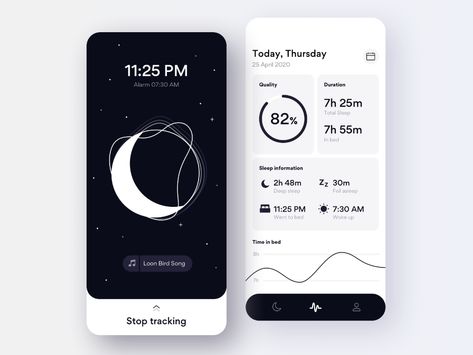 Sleep Tracking App by Olha Vdovenko for GogoApps on Dribbble To Do App, Ui Design Mobile, Telegram App, Mobile App Design Inspiration, App Interface Design, Tracking App, App Design Inspiration, App Interface, Ui Design Inspiration