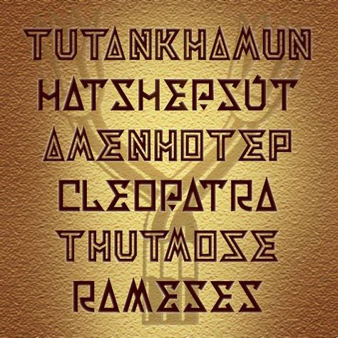 "Interest in the visual culture of ancient Egypt never ends: mysterious, stylized, and a source of inspiration for generations of designers. Here are my Egyptian Revival fonts, regular and inline, that borrow a bit from their ancient ancestors and more from earlier revivals." Available http://www.fontbros.com/families/egyptian-revival/?code=harold Egypt Letters, Egyptian Font, Sauce Design, Egypt Theme, Script Fonts Alphabet, Egypt Vbs, Egypt Concept Art, Calligraphy Worksheet, Script Fonts Design