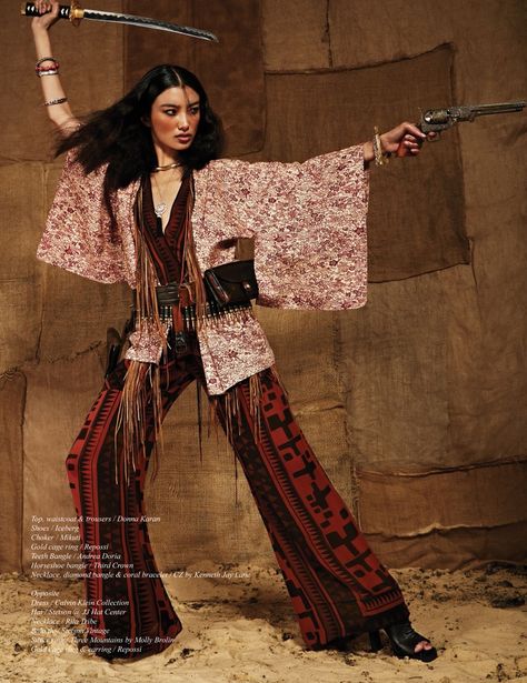 western samurai style michael flores4 Konichiwa #Cowboy: Sissi #Hou by Michael #Flores for #Schön Magazine Samurai Outfit Women, Samurai Outfit, Samurai Style, Schon Magazine, Monica Bellucci, Outfit Women, Fashion Photography Editorial, Cowgirl Style, Japanese Kimono