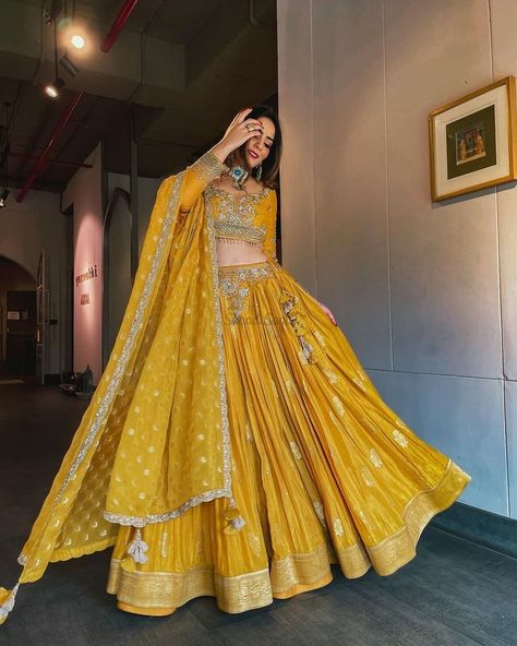 Introducing latest Bridal Lehengas Colour Palette for 2021-22 weddings. From pastel lehenga design to dark red lehenga, ,we have got amazing designs for all. #shaadisaga #indianwedding #bridallehengacolour #bridallehengacolourunique #bridallehengacolourcombinations #bridallehengacolourbest #bridallehengacolourtrending #bridallehengacolourlatest #bridallehengacolourpastel #bridallehengacolourindian #bridallehengacolourpurple #bridallehenga2021 #bridallehenga2022 #bridallehengacollection #lehenga Bridal Lehenga Colour, Holud Bride, Yellow Lehenga For Haldi, Lehenga Yellow, Best Bridal Lehenga, Lehenga Shopping, Lehenga Ideas, Bride Shoot, Pastel Lehenga