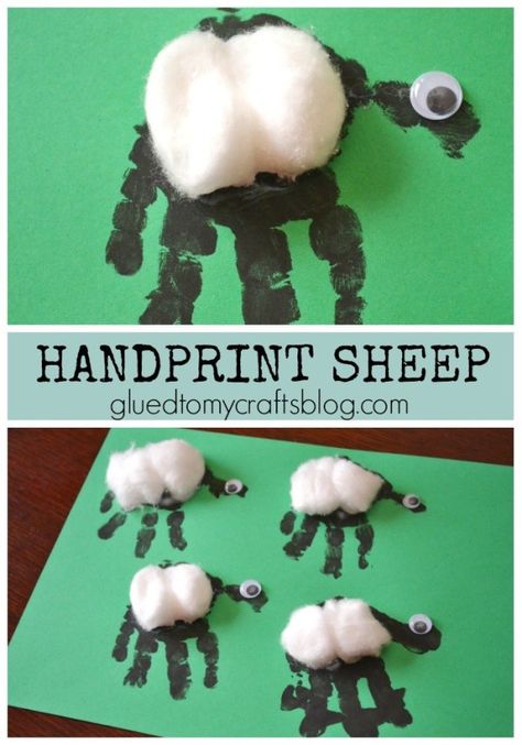 Handprint Black Sheep – Kid Craft - Spring Themed Keepsake Idea for Toddlers To Recreate Baa Baa Black Sheep Crafts, Holiday Handprint Crafts, Craft Handprint, How To Make Things, Farm Animal Crafts, March Crafts, Farm Craft, Sheep Crafts, Keepsake Crafts