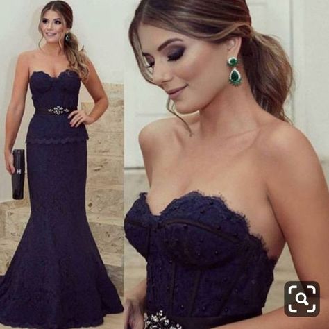 Blue Party Dresses, Navy Blue Party Dress, Evening Dresses Lace, Navy Blue Party, Dresses Navy Blue, Blue Party Dress, Prom Dresses Sleeveless, Backless Prom Dresses, Dress Hairstyles