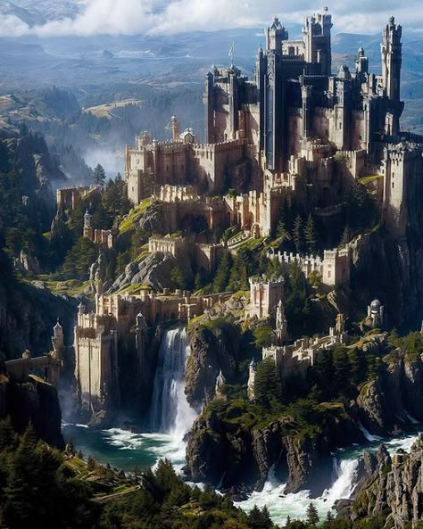 Dessin Game Of Thrones, Castle Exterior, Fantasy Castles, Kingdom City, Fantasy Cities, Castle Aesthetic, Fantasy Background, Castle Art, Castle Designs