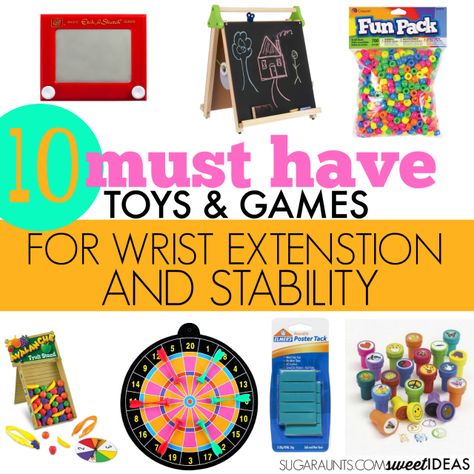 10 Must Have Toys for Wrist Extension and Stability - The OT Toolbox Hand Strengthening Activities, Fine Motor Play, Pencil Grasp, Hand Strengthening, Occupational Therapy Activities, Motor Planning, Old School Toys, Hand Therapy, Fine Motor Activities