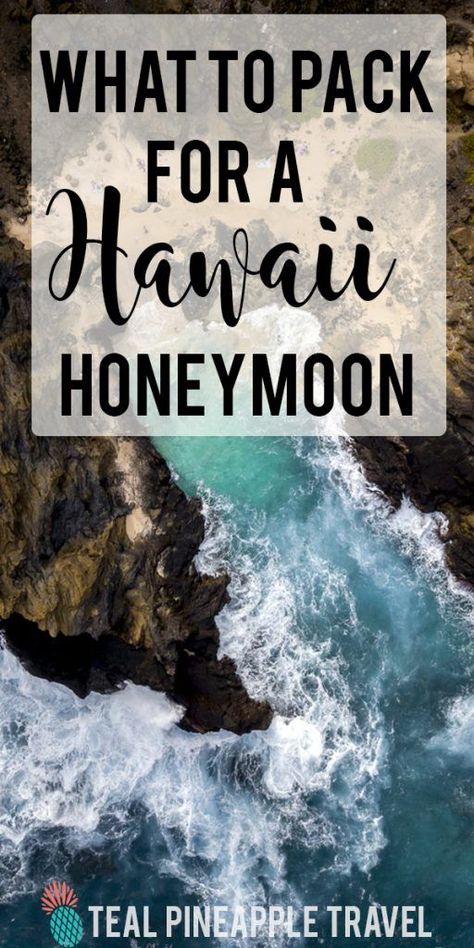 The ultimate Hawaii honeymoon packing list. If you're trying to figure out what to bring to Hawaii, it's all right here! This honeymoon packing list for Hawaii was written by a Hawaii Travel Agent who specializes in honeymoons! #hawaiihoneymoon #hawaiihoneymoonpackinglist #hawaiipackinglist #hawaiitraveltips #hawaiihoneymoonideas #hawaiitravelagent #hawaiihoneymoontravelagent Hawaii Honeymoon Packing List, Hawaii Honeymoon Resorts, Best Island In Hawaii, Kauai Honeymoon, Pack For Hawaii, Hawaii Tips, Hawaiian Honeymoon, Honeymoon Travel Agent, Island Honeymoon