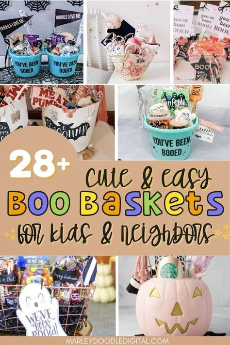 Looking for the perfect Halloween Boo Basket ideas? Check out these 28+ creative options, and don't forget to download your free printable 'You've Been Booed' and 'We've Been Booed' tags and signs! Most are cheap, and easy with some even being great for last minute Halloween gift ideas. Easy Cheap Boo Baskets, Halloween Boo Gifts, Youve Been Booed Basket, Easy Halloween Gifts For Coworkers, You’ve Been Booed Ideas Free, Boo Ideas For Work, Kids Boo Basket, Cheap Boo Basket Ideas, Booed Halloween Ideas