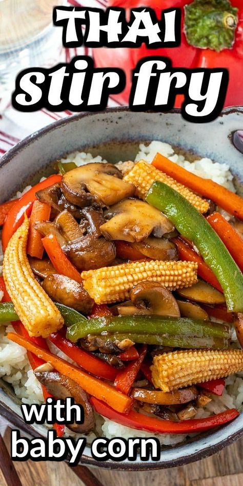 Thai Stir Fry Veggies, Thai Stir Fry Sauce Recipes, Vegan Thai Stir Fry, Thai Vegetables Recipe, Thai Veggie Stir Fry, Thai Vegetable Stir Fry, Hoisin Vegetables, Thai Vegetable Recipes, Thai Stir Fry Recipes