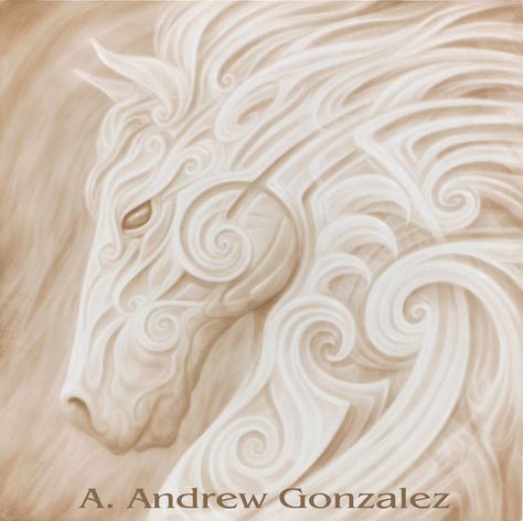 Andrew Gonzalez Feuille Aluminium Art, Glicee Art, Drywall Art, Glicee Prints, Water Spirit, Artist Website, Painted Pony, Beautiful Horse, Shape Shifting