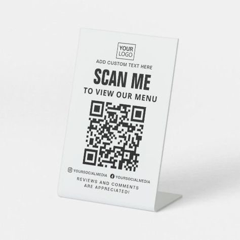 Qr Code Social Media, Plastic Signs, Advertise Your Business, Laser Marking, Booth Ideas, Tag Template, Freelance Graphic Design, Business Signs, Create Sign